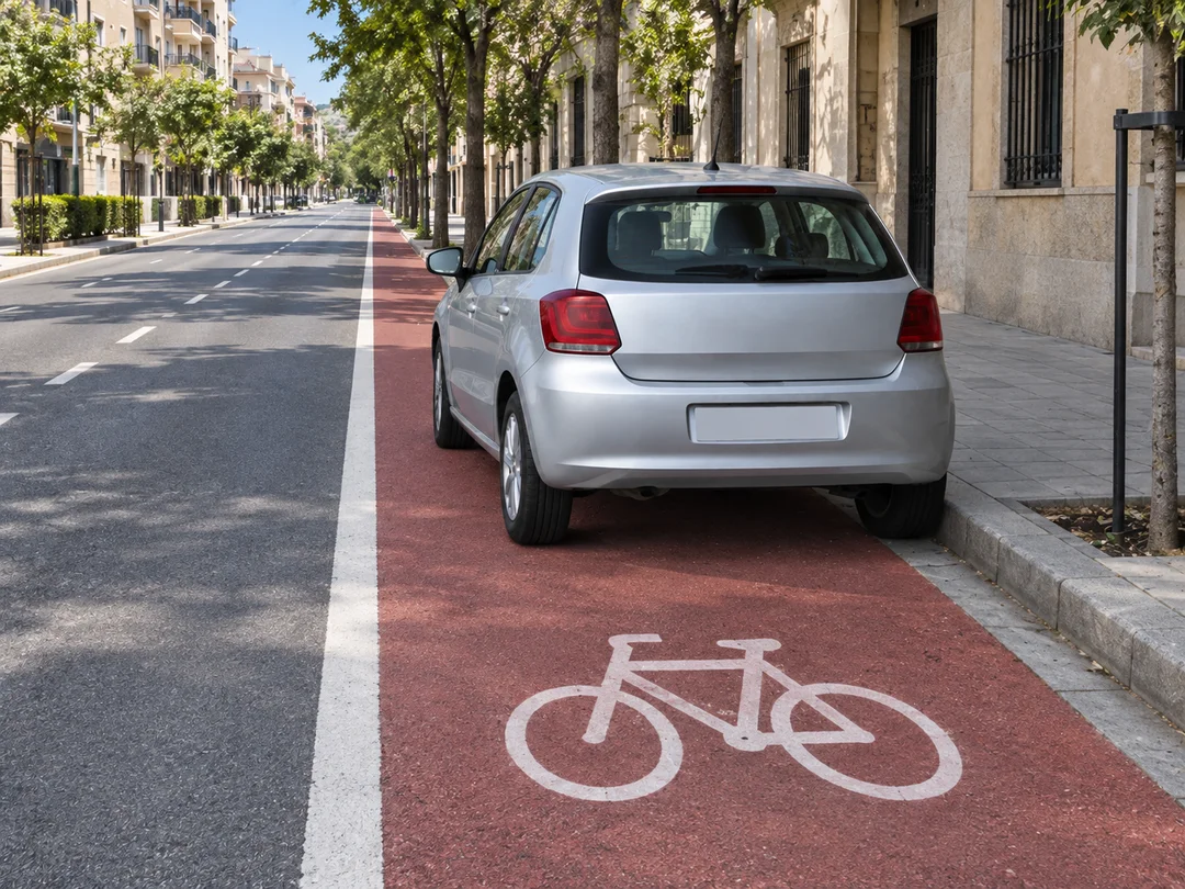 Imagen de la pregunta: En los carriles reservados para bicicletas está prohibido...